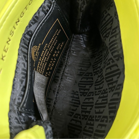 KURT GEIGER LONDON Kensington Drench Mini Leather Shoulder Bag Bright Lemon Neon - Picture 11 of 16